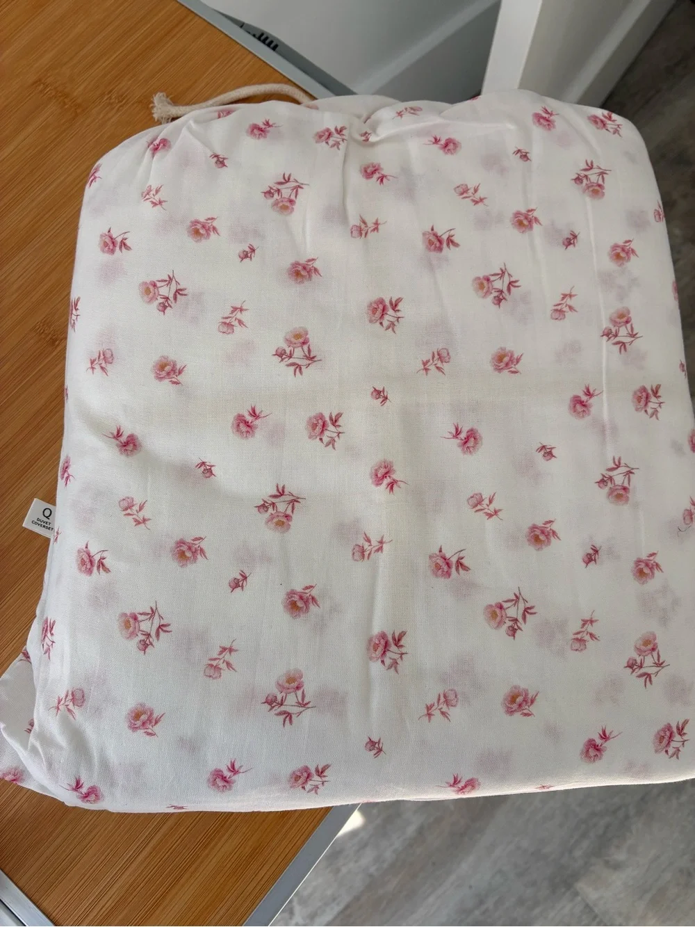 Arya & Mo Queen Duvet cover Peony Muslin Duvet Cover Set in Soft Pink Floral